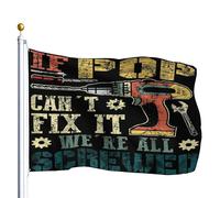 Drapeau De Pirate Résistants Aux Intempéries Drapeaux Si Tim Ne Peut Pas Le Réparer, Nous Sommes Tous Foutus Décoratifs Bruant Pour Célébration Balcon Maison 90X150Cm