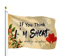Drapeau de Pirate Si vous pensez que je suis petit, vous Drapeaux 90X150cm | Résistant à la Décoloration Bunting Personnalisé Drapeau de Jardin pour Fête Célébration Jardin devriez voir ma