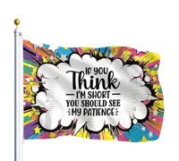 Drapeau de Pirate Si vous pensez que je suis petit, vous Drapeaux 90X150cm | Résistant à la Décoloration Bunting Personnalisé Drapeau pour Fête Célébration Jardin devriez voir ma patience.