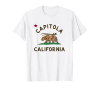 Drapeau de Plage Capitola California Bear Surf CA Vintage T-Shirt
