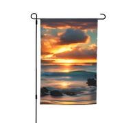 Drapeau de plage Maui Hawaï, coucher de soleil, vagues de mer, nuages, 30,5 x 45,7 cm, toutes saisons, décoration extérieure pour cour et patios