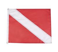 Drapeau de plongée - 50 x 62 cm - Œillets rouges et blancs - Identité internationale de plongée - Signal de sécurité pour l'observation de de plongée ou équipement d'avertissement de bateau