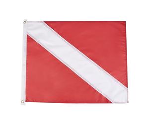 Drapeau de plongée - 50 x 62 cm - Œillets rouges et blancs - Identité internationale de plongée - Signal de sécurité pour l'observation de de plongée ou équipement d'avertissement de bateau