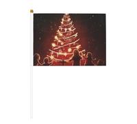 Drapeau de poche lumineux imprimé sapin de Noël, compact et léger, adapté pour les défilés, les événements et le soutien des fans
