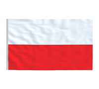 Drapeau de Pologne 90 x 150 cm en 100 % polyester avec œillets en laiton, bords renforcés, résistant aux intempéries, pour jardin, balcon, terrasse, événements sportifs et célébrations