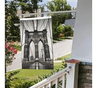 Drapeau de pont de Brooklyn 61 x 91 cm pour extérieur et intérieur, printemps, été, automne, hiver, drapeaux de jardin avec œillets verticaux double face pour décorations de cour