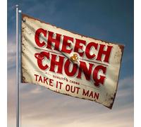 Drapeau de porche Cheech & Chong : Qualité & Chong - Take It Out Man Drapeau Cool Dortoir Chambre Accessoires (30 x 45 cm)