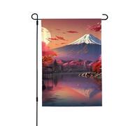 Drapeau de porche double face du Japon Mount Fuji 71 x 102 cm, bannière extérieure durable pour jardin, pelouse, décoration saisonnière