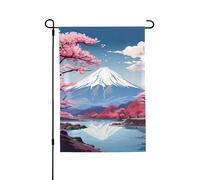 Drapeau de porche double face du Japon Mount Fuji 71 x 102 cm, bannière extérieure durable pour jardin, pelouse, décoration saisonnière