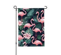 Drapeau de porche flamant rose double face 71 x 102 cm, bannière d'extérieur durable pour jardin, pelouse, décoration saisonnière