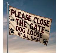 Drapeau de porche « Keep The Gate Closed » pour la sécurité de votre chien, pour chambre d'adolescent, garçon, dortoir cool (120 x 180 cm)