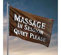 Drapeau de porche Massage In Session Quiet Please. Drapeau cool pour dortoir, accessoires de chambre à coucher (152 x 244 cm)