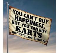 Drapeau de porche « You Can'T Buy Happiness, But You Can Buy Karts And That Is Same That's Same That's That's Same That's She» pour décoration de porte de chambre à coucher (60 x 90 cm)