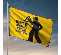 Drapeau de porche Zone de réalité virtuelle : Entrez à vos propres risques Drapeaux pour chambre d'adolescents garçons drapeaux cool de dortoir (30 x 45 cm)