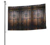Drapeau de porte en bois rustique double face avec œillets - 1,5 x 2,4 m - Drapeau décoratif pour patio, porche, événement de groupe.