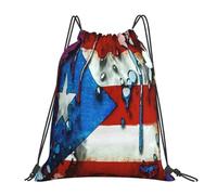 Drapeau De Porto Rico Femme Homme Sac À Cordon Pliable Sac À Dos À Cordon Étanche Gym Sack Pour Vacances Voyage Piscine