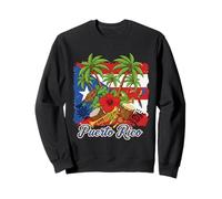Drapeau de Porto Rico Floral Grenouille Boricua Femmes Patrimoine Hispanique Sweatshirt