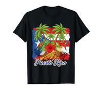 Drapeau de Porto Rico Floral Grenouille Boricua Femmes Patrimoine Hispanique T-Shirt