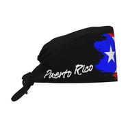 Drapeau De Porto Rico Unisexe Casquette De Cuisine Confortable Bandana Réutilisable Toque De Cuisinier pour Supermarché Boulangerie Service