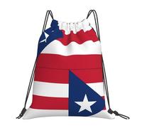 Drapeau De Porto Rico Unisexe Sac À Cordon Grand Sac À Dos À Cordon Léger Gym Sack Pour Voyage Natation Yoga