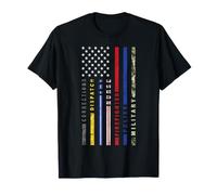 Drapeau de première Intervention en Ligne Fine pour infirmière et Police T-Shirt