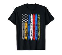 Drapeau de première Intervention pour infirmière, Police, Militaire T-Shirt