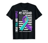Drapeau de prévention du Suicide en mémoire de Mon Mari T-Shirt