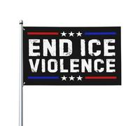 Drapeau de protestation « End the Ice Violence » (Minnesota) - Affiche décorative 90 x 150 cm (3 x 5 pi) pour maison, extérieur, chantier naval ou cour à bateaux.