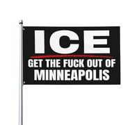 Drapeau de protestation « Get Out Of Minneapolis » (90 x 150 cm) pour maison, extérieur, chantier naval ou cour à bateaux. Affiche, bannière, panneau décoratif.