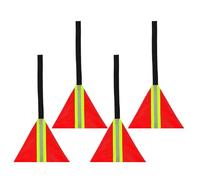 Drapeau de remorque rouge | 4 drapeaux d'avertissement réfléchissants rouges pour sécurité - Kit d'accessoires de transport résistant aux déchirures pour kayak, camion, canoë