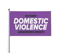 Drapeau de ruban violet du mois de sensibilisation à la violence domestique 0,9 x 1,5 m d'un côté pour l'extérieur de la cour de la ferme - Drapeau décoratif de jardin avec œillets en laiton