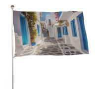 Drapeau de rue de la Grèce 61 x 88,9 cm - Double face - Drapeaux de bienvenue - Bannière décorative pour cour, porche, pelouse
