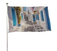 Drapeau de rue de la Grèce - 88,9 x 150 cm - Double face - Drapeaux de bienvenue - Bannière décorative pour cour, porche, pelouse