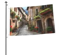 Drapeau de rue de ville italienne de 61 x 91 cm avec impression double face pour l'extérieur, les vacances, bannière cadeau avec œillets, toile de fond pour photo pour décoration intérieure et