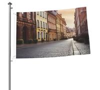 Drapeau de rue du centre historique de la Pologne, 6,1 x 0,9 m, double face, drapeau de jardin, drapeau de cour pour l'extérieur, les vacances, bannière cadeau avec œillets pour toile de fond photo