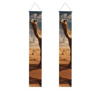 Drapeau de sable du désert imprimé chameau pour décoration d'ambiance festive pour toutes les occasions, intérieur et extérieur, porte d'entrée, porche