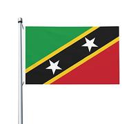 Drapeau de Saint-Kitts-et-Nevis 3 x 5 pieds, panneau de jardin, bannière décorative
