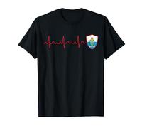 Drapeau de Saint-Marin Heartbeat ECG Patriotic National T-Shirt