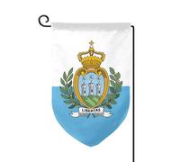 Drapeau de Saint-Marin imprimé - Décoration extérieure - Pour jardin et terrasse - 30,5 x 45,7 cm - Plusieurs formes