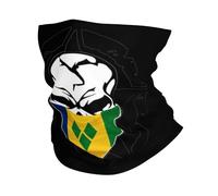 Drapeau De Saint-Vincent-Et-Les-Grenadines avec Crâne Homme Femme Cache Cou Séchage Rapide Foulard Respirant Tour De Cou pour Ski Cyclisme Voyage Plein Air