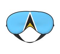 Drapeau de Sainte-Lucie 1 Drapeau de Sainte-Lucie Masques de sommeil Sangle réglable Masque pour les yeux doux pour femmes Hommes Voyage Travail Maison