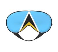 Drapeau de Sainte-Lucie 13 Masques de sommeil avec sangle réglable et masque pour les yeux doux pour femmes et hommes en voyage, au travail et à la maison