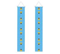Drapeau de Sainte-Lucie - Décoration de fête de remise de diplôme - Convient pour une utilisation en intérieur et en extérieur, un incontournable pour célébrer la remise de diplôme