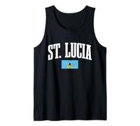 Drapeau de Sainte-Lucie des Antilles Lucienne Souvenir Vintage Débardeur