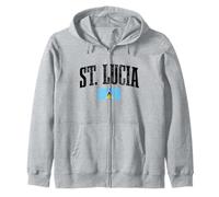 Drapeau de Sainte-Lucie des Antilles Lucienne Souvenir Vintage Sweat à Capuche