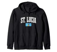Drapeau de Sainte-Lucie des Antilles Lucienne Souvenir Vintage Sweat à Capuche