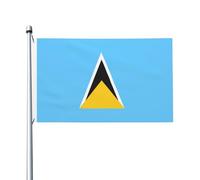Drapeau de Sainte Lucie - Drapeau imprimé des deux côtés - Drapeaux décoratifs pour l'intérieur et l'extérieur - Avec œillets - Convient pour le jardin et la terrasse.