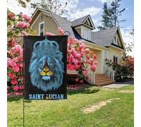 Drapeau de Sainte-Lucie Lion double face 28 x 40 pouces Décoration extérieure