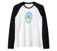 Drapeau de Sainte Lucie Patriotique Pride Heritage Cadeau Manche Raglan
