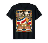 Drapeau de San José Costa Rica Théâtre National Monument Art rétro T-Shirt